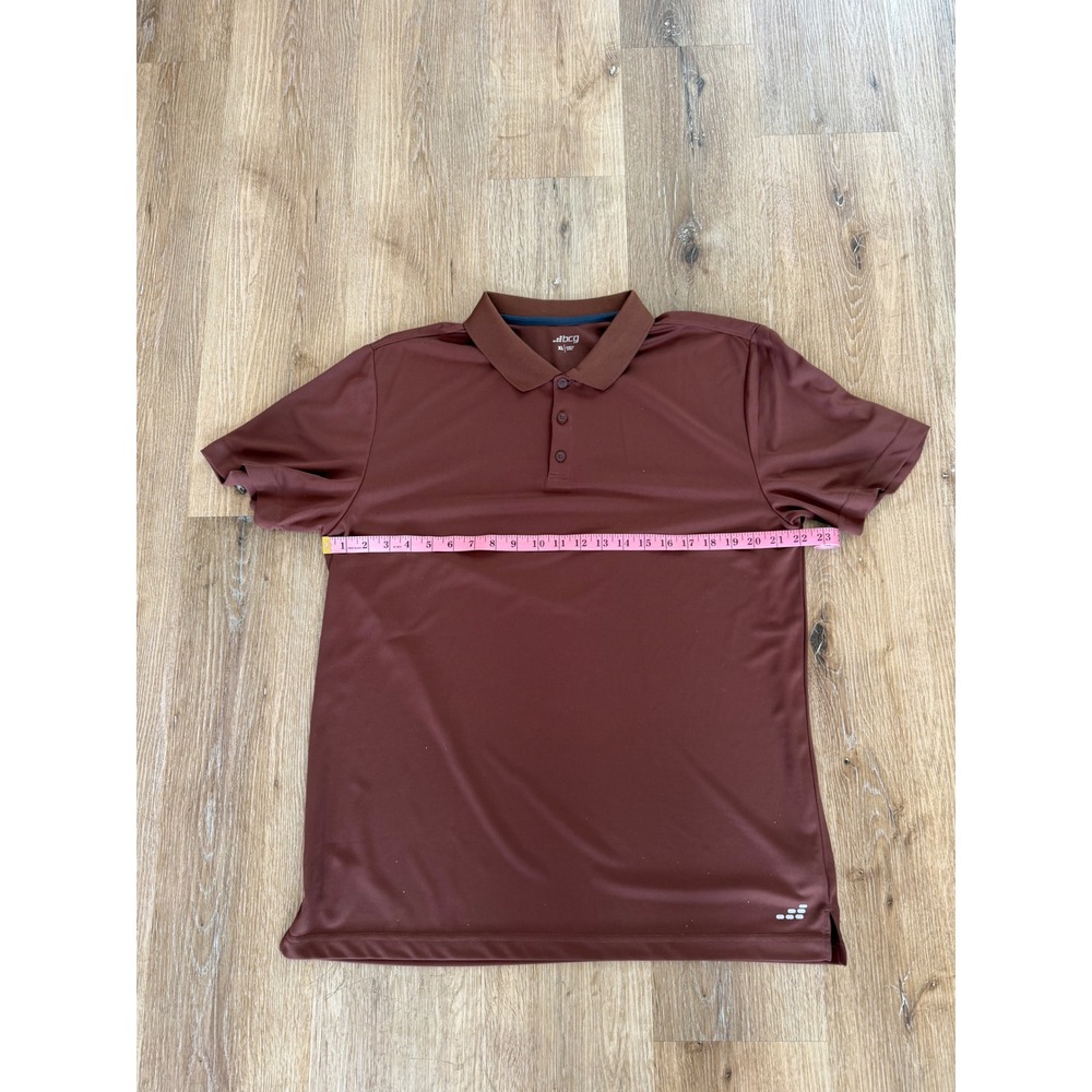 BCG Polo Shirt Mens XL Brown Short Sleeve Performance Active Golf Mahogany Solid - Picture 3 of 8